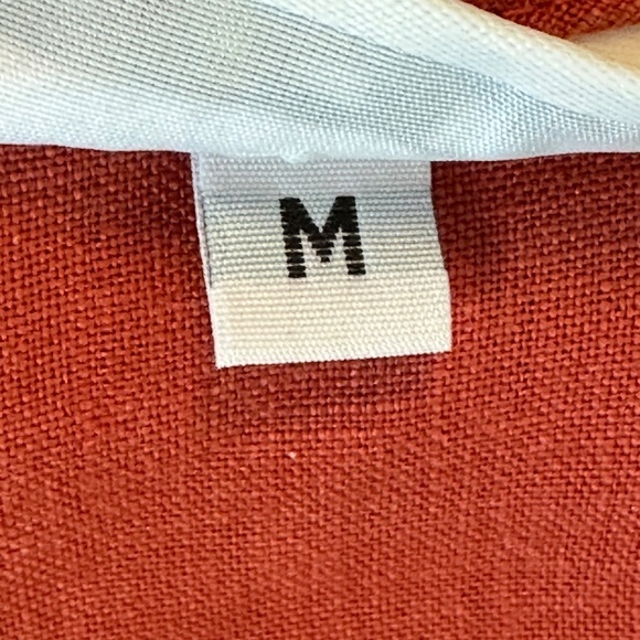 Bryn Walker Heavy Linen Barnaby Jacket Size M Rust Red Lagenlook - Picture 4 of 6